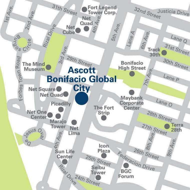 Location Map Ascott Bonifacio Global City Manila English